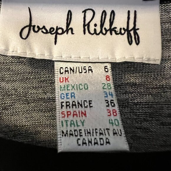 Joseph Ribkoff Silver Metallic Melange Black Tunic Cold Shoulder Sparkle Buttons - Picture 5 of 11